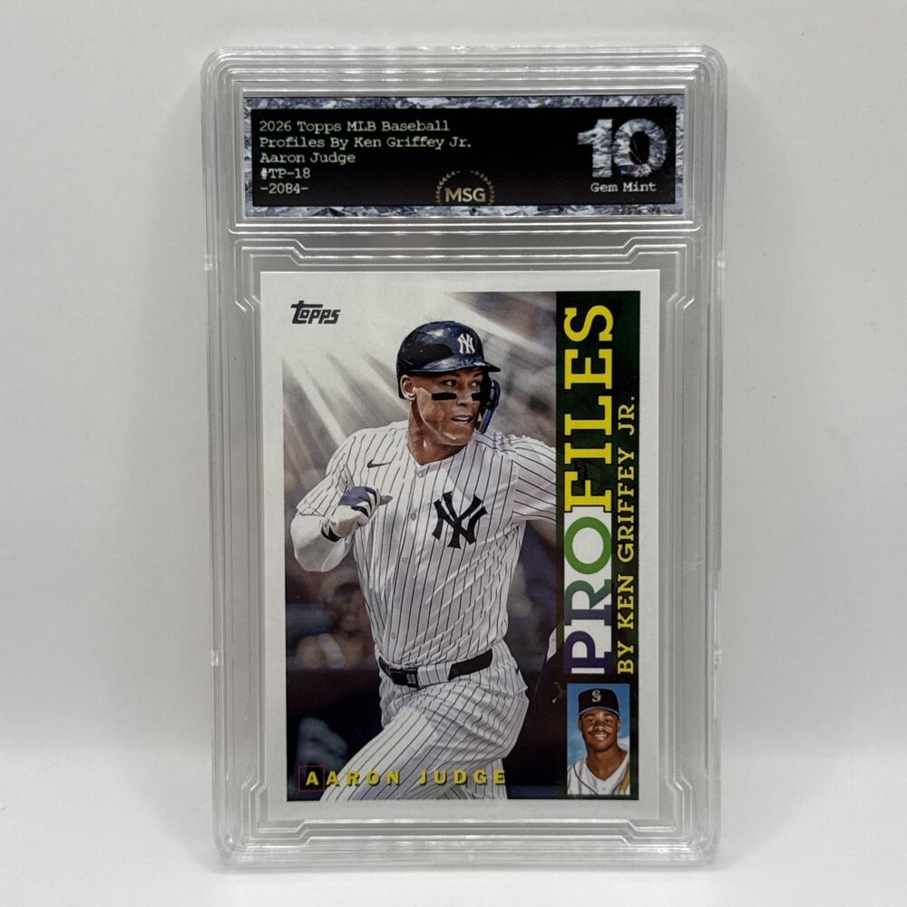 2026 Topps Series 1 Aaron Judge NY Yankees By Ken Griffey Jr TP-18 Graded 10